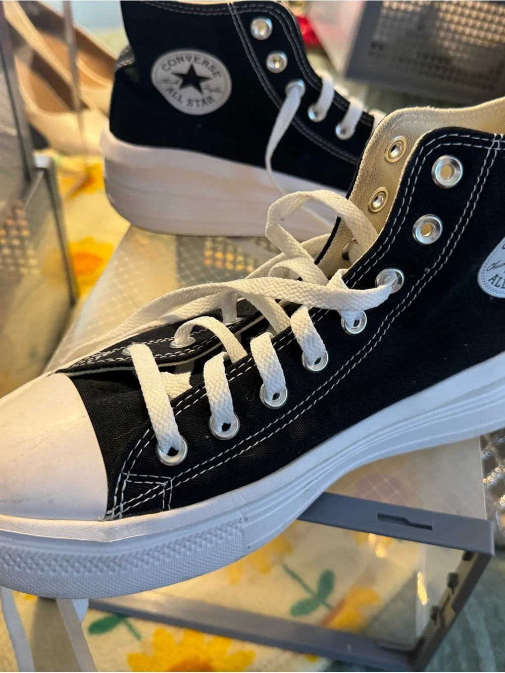 Converse Black & White High Top Sneakers - Picture 1 of 6
